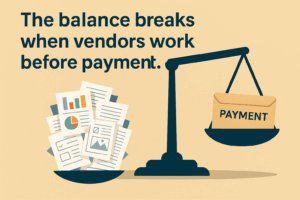TrainSMART explains the risks of work-first training models and offers solutions: milestone billing, clear scopes, and transparent project terms.